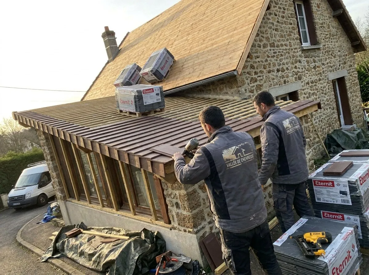 Chantier en cours à Gif-sur-Yvette, équipe Vallée De Chevreuse